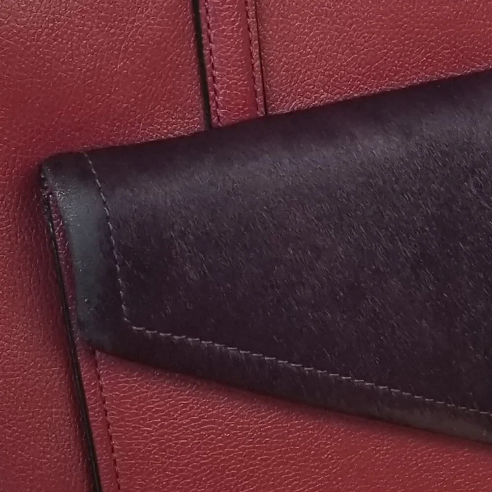 Kate Spade Large Tote Zarinah Hyde Tote Pink Burgundy Leather Suede Shoulder Bag - Picture 9 of 12